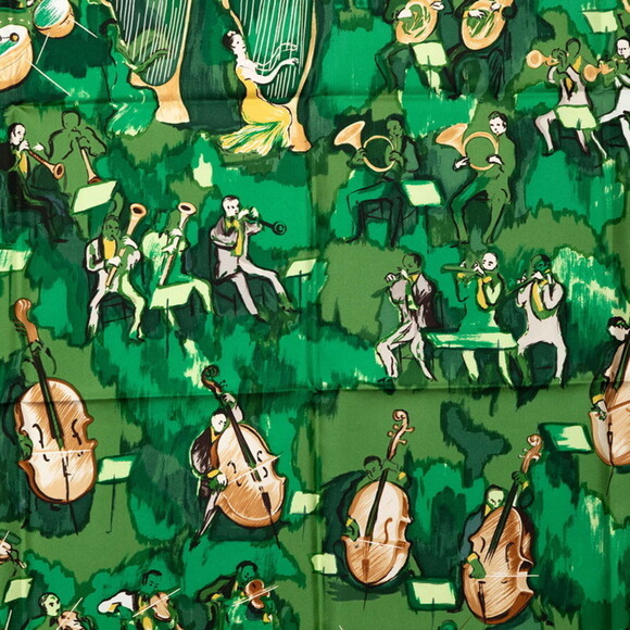 HERMES Green Silk Scarf - Picture 2 of 9